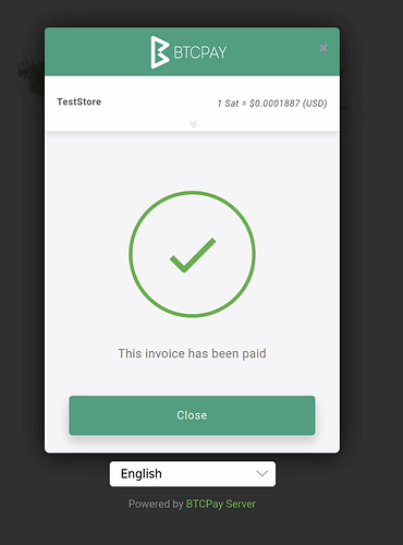 BTC Pay paid