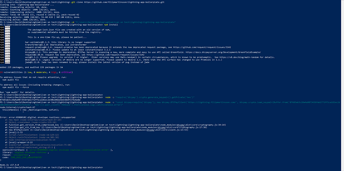 screenshot of powershell